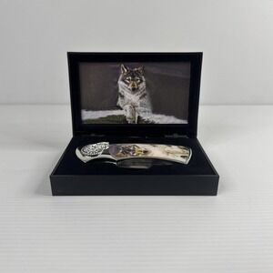 Maxam Great Wolf Native American Inspired Collectors Folding Knife AO4058597